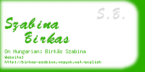 szabina birkas business card